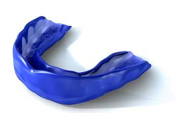 Blue mouthguard with white background