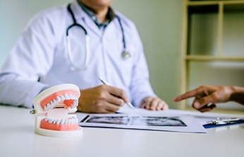 patient at a dental implant consultation