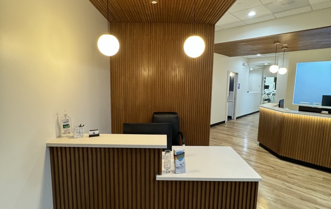 Dental office reception desk