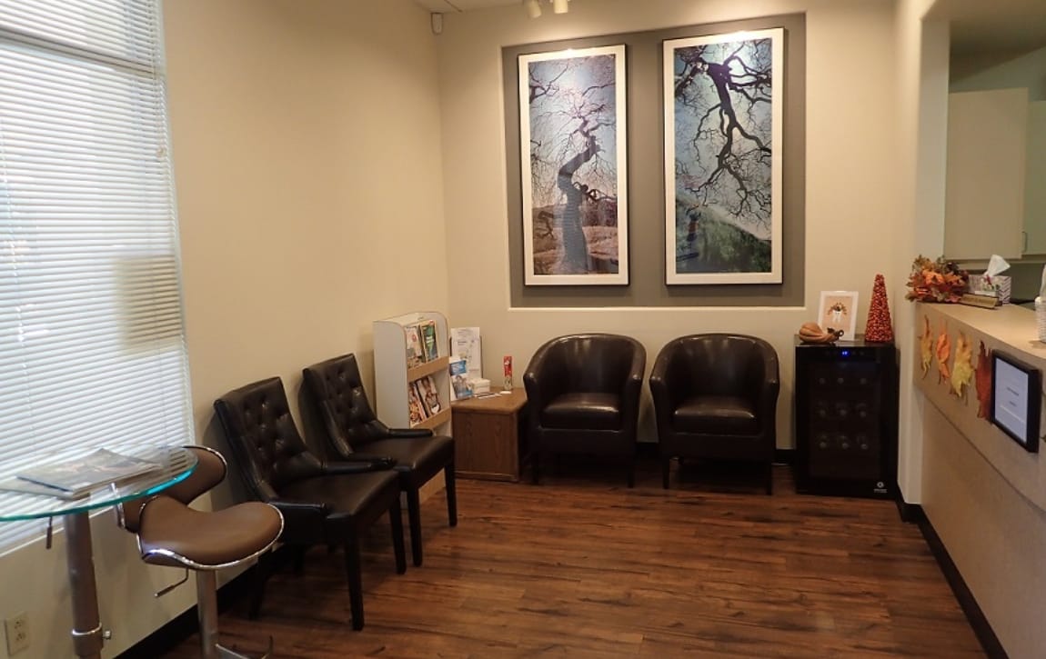 Comfortable dental office waiting room