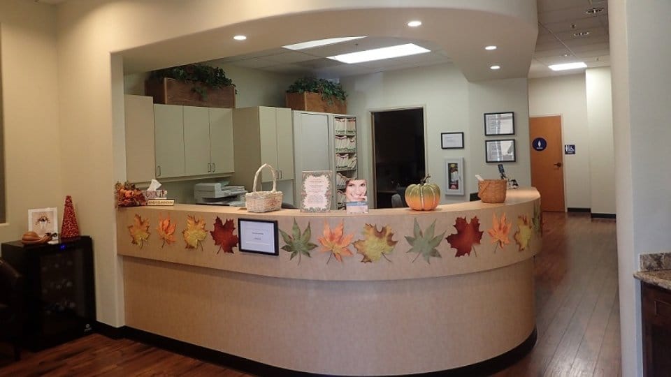 Dental office reception desk