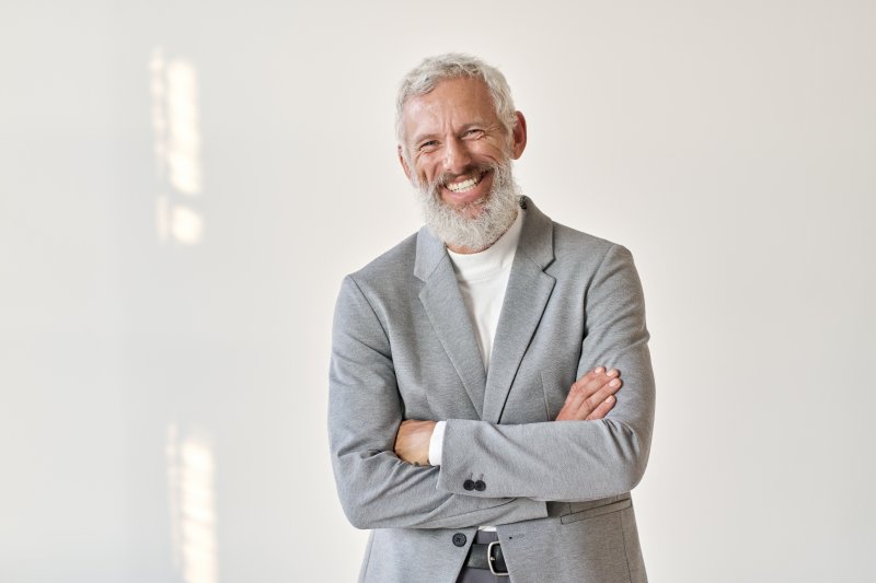 older man with dentures